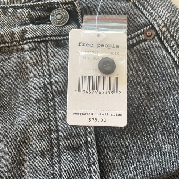 Free People Women's Parker Wrap Denim Miniskirt | Size 25 - Black - Picture 2 of 4